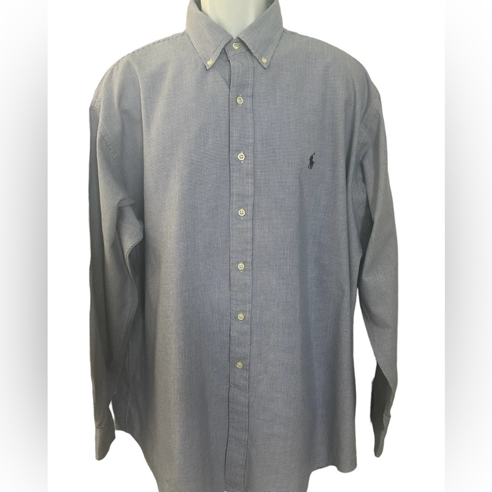 RALPH LAUREN Blue Check Blake Fit Button Down Long Sleeve Shirt Men’s Size XL